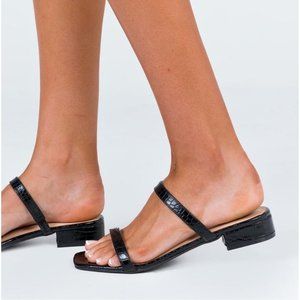 Princess Polly Therapy Beatrix Black Sandal Sz 9